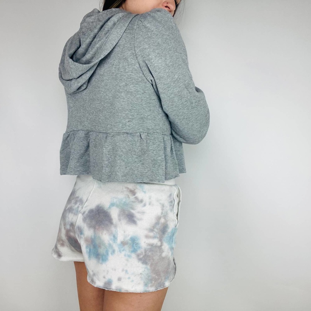 Project Social T gray Cropped Peplum Hoodie Medium - Picture 4 of 5